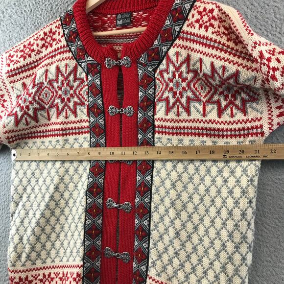 VINTAGE WOMENS DALE OF NORWAY METAL CLASP KNITTED NORDIC SWEATER SM - Picture 7 of 8